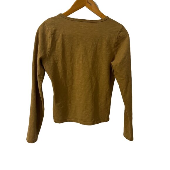 J.Crew Women's Ochre Organic Slub Cotton Long Sleeve Top Size XS - Picture 6 of 6